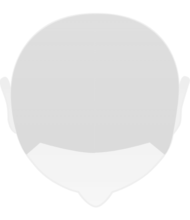 Top view of a round head: about as wide as it is long.